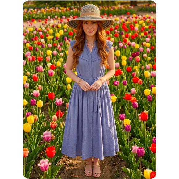 Pamela Love Dresses & Skirts - Pamela Love Eyelet Midi Dress & Geometric Woven Sun Hat Bundle Retail $475